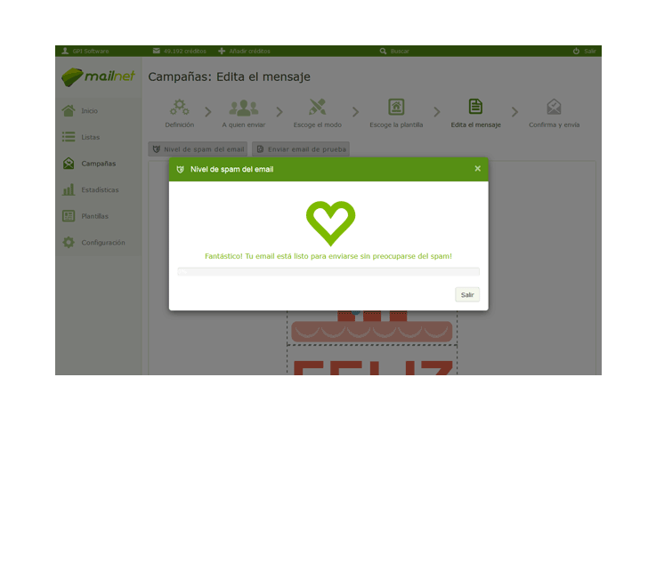 Comprovación de spam